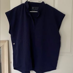 Mandarin collar figs scrub top